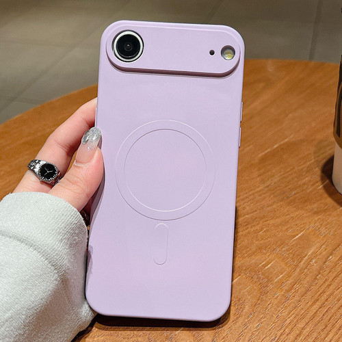 iPhone 17 Air Solid Color Liquid Silicone MagSafe Magnetic Phone Case - Lilac
