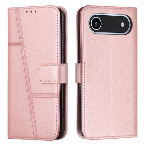 iPhone 17 Air Stitching Calf Texture Buckle Leather Phone Case - Rose Gold iPhone 17 Air Stitching Calf Texture Buckle Leather Phone Case - Rose Gold