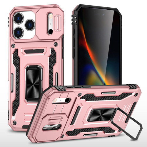 iPhone 17 Pro Armor PC + TPU Camera Shield Phone Case - Rose Gold