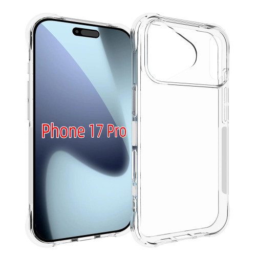 iPhone 17 Pro Big Hole Shockproof Non-slip Thickening TPU Phone Case - Transparent