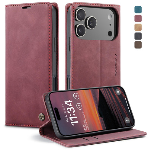 iPhone 17 Pro CaseMe 013 Multifunctional Horizontal Flip Leather Phone Case - Red