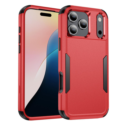 iPhone 17 Pro Commuter Shockproof TPU + PC Phone Case - Red+Black