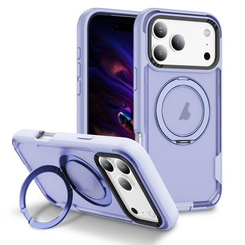 iPhone 17 Pro Defend Rugged Gear Holder MagSafe Phone Case - Light Purple + Transparent Purple