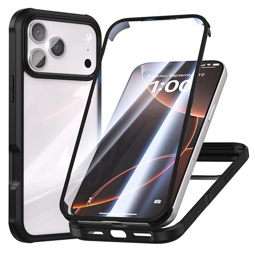 iPhone 17 Pro Double-sided Plastic Glass Phone Protective Case - Black
