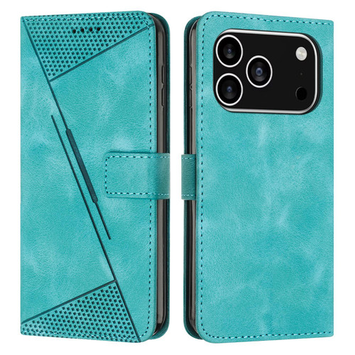 iPhone 17 Pro Dream Triangle Leather Phone Case with Lanyard - Green