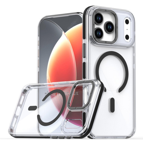 iPhone 17 Pro Dual-Color Clear Acrylic Hybrid TPU MagSafe Phone Case - Black
