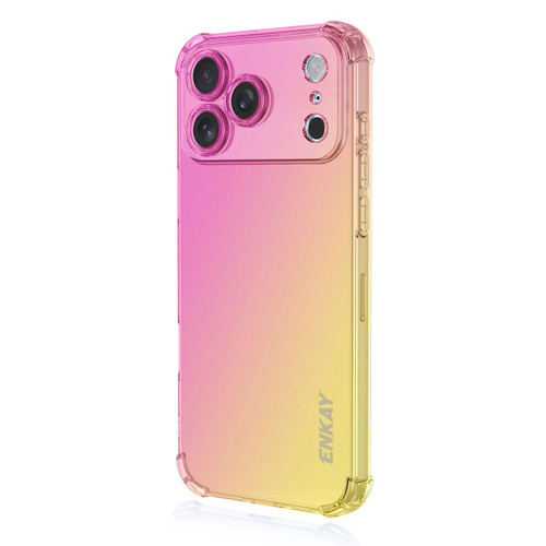 iPhone 17 Pro ENKAY Hat-Prince Gradient Airbag TPU Phone Case - Pink Gold