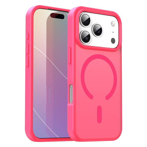 iPhone 17 Pro Fanying Series PC Hybrid TPU Translucent Frosted MagSafe Phone Case - Rose Red