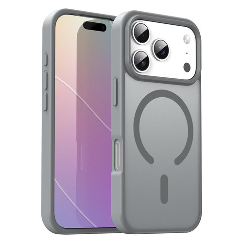 iPhone 17 Pro Fanying Series PC Hybrid TPU Translucent Frosted MagSafe Phone Case - Silver Grey