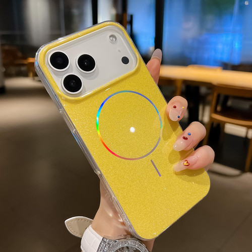 iPhone 17 Pro Glitter Powder Plating MagSafe IMD Full Coverage Phone Case - Orange