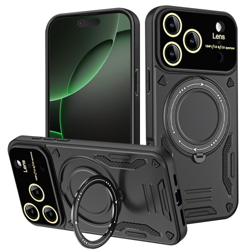 iPhone 17 Pro Large Window MagSafe Holder Phone Case - Black