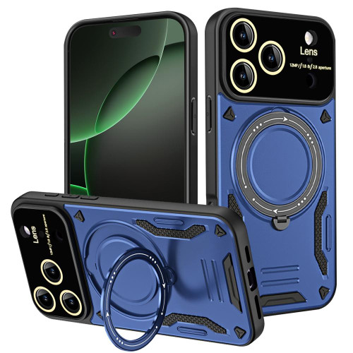 iPhone 17 Pro Large Window MagSafe Holder Phone Case - Blue