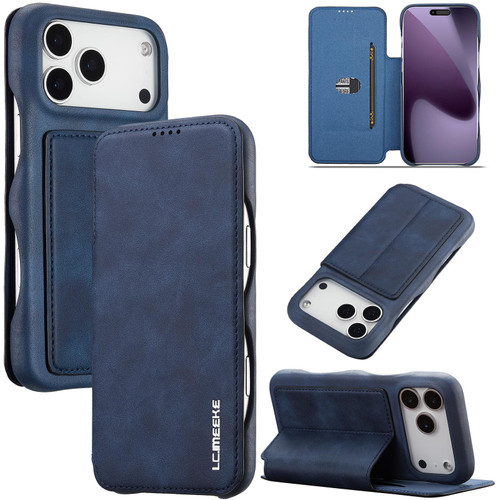 iPhone 17 Pro LC.IMEEKE Hon Ancient Series Flip Leather Phone Case - Blue