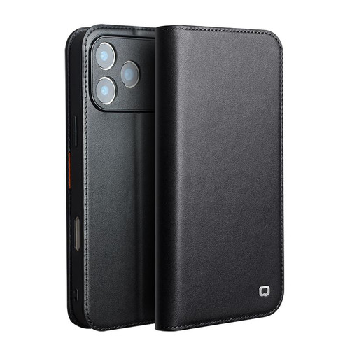 iPhone 17 Pro QIALINO Classic Gen2 Genuine Leather Phone Case - Black