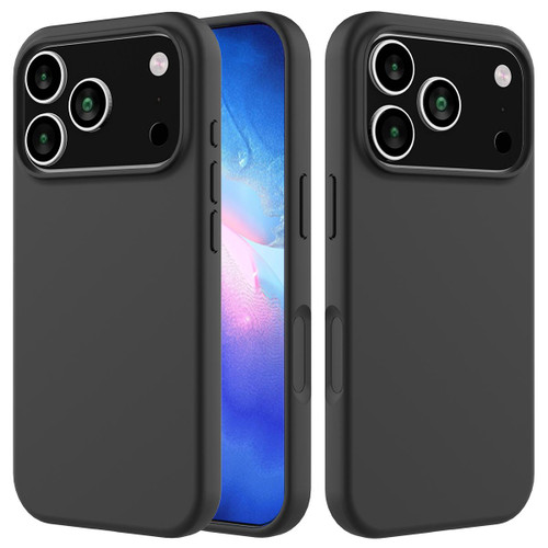 iPhone 17 Pro Solid Color Silicone Phone Case - Black iPhone 17 Pro Solid Color Silicone Phone Case - Black
