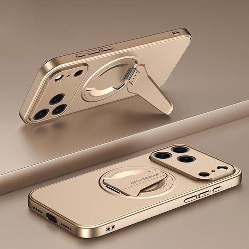 iPhone 17 Pro Spaceship MagSafe Folding Holder Phone Case - Desert Gold iPhone 17 Pro Spaceship MagSafe Folding Holder Phone Case - Desert Gold
