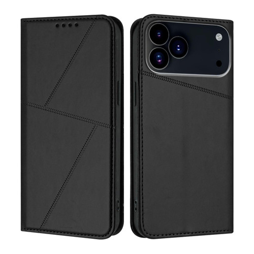 iPhone 17 Pro Strong Magnetic Frosted Flip Leather Phone Case - Black