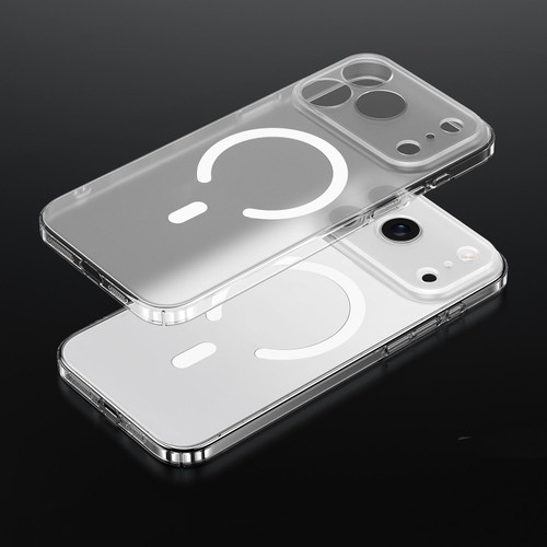 iPhone 17 Pro SULADA Crystal Sand Series Electroplating Frosted MagSafe Magnetic Phone Case - Transparent