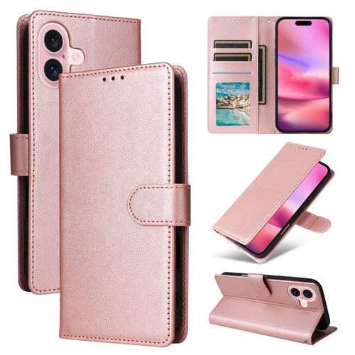 iPhone 17 3-Card Slots Multifunctional Leather Phone Case - Rose Gold iPhone 17 3-Card Slots Multifunctional Leather Phone Case - Rose Gold