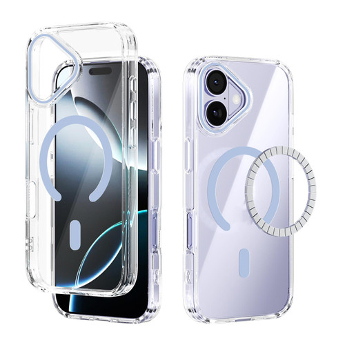 iPhone 17 ABEEL MagSafe Magnetic Color Ring Anti-scratch Transparent Phone Case - Far Peak Blue
