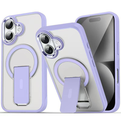 iPhone 17 Acrylic Hybrid TPU MagSafe Holder Phone Case - Lavender Purple iPhone 17 Acrylic Hybrid TPU MagSafe Holder Phone Case - Lavender Purple