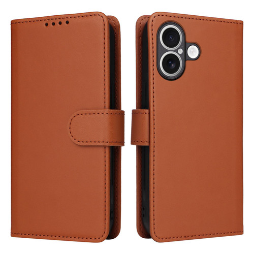iPhone 17 BETOPNICE BN-005 2 in 1 Detachable Imitate Genuine Leather Phone Case - Brown
