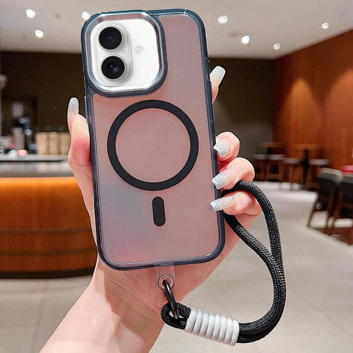 iPhone 17 Bright Shadow Magsafe Discoloration Phone Case with Wrist Strap - Black iPhone 17 Bright Shadow Magsafe Discoloration Phone Case with Wrist Strap - Black
