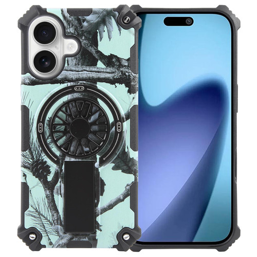 iPhone 17 Camouflage Kickstand Rotating Shaft MagSafe Phone Case - Bright Green Branches iPhone 17 Camouflage Kickstand Rotating Shaft MagSafe Phone Case - Bright Green Branches