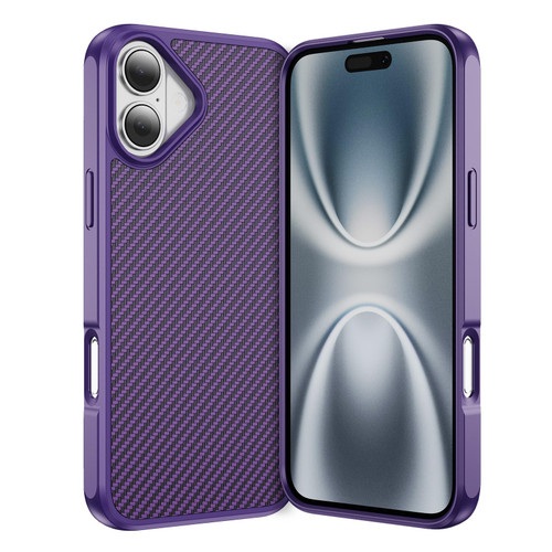 iPhone 17 Carbon Fiber Texture Skin-feel MagSafe Phone Case - Purple iPhone 17 Carbon Fiber Texture Skin-feel MagSafe Phone Case - Purple