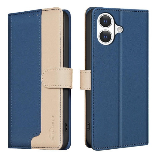 iPhone 17 Color Matching RFID Anti-theft Leather Phone Case - Blue iPhone 17 Color Matching RFID Anti-theft Leather Phone Case - Blue