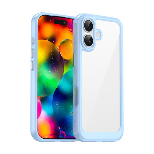 iPhone 17 Colorful Series Acrylic + TPU Phone Case - Blue iPhone 17 Colorful Series Acrylic + TPU Phone Case - Blue