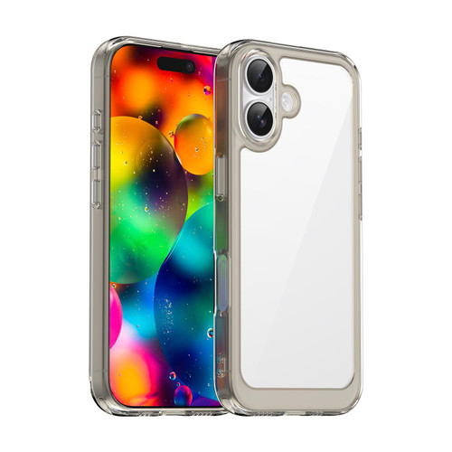 iPhone 17 Colorful Series Acrylic + TPU Phone Case - Transparent Grey
