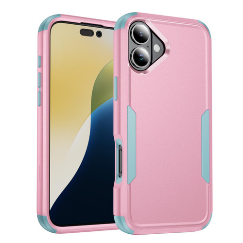 iPhone 17 Commuter Shockproof TPU + PC Phone Case - Pink+Grey Green