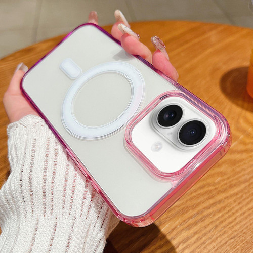 iPhone 17 Contrast Color Gradient Transparent MagSafe Phone Case - Purple Pink + Light Purple
