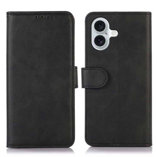 iPhone 17 Cow Texture Leather Phone Case - Black iPhone 17 Cow Texture Leather Phone Case - Black