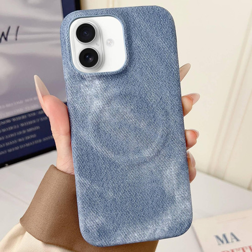 iPhone 17 Denim MagSafe Magnetic PC + PU Phone Case - Grayish Blue iPhone 17 Denim MagSafe Magnetic PC + PU Phone Case - Grayish Blue
