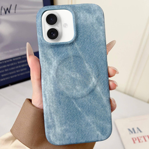 iPhone 17 Denim MagSafe Magnetic PC + PU Phone Case - Light Blue iPhone 17 Denim MagSafe Magnetic PC + PU Phone Case - Light Blue