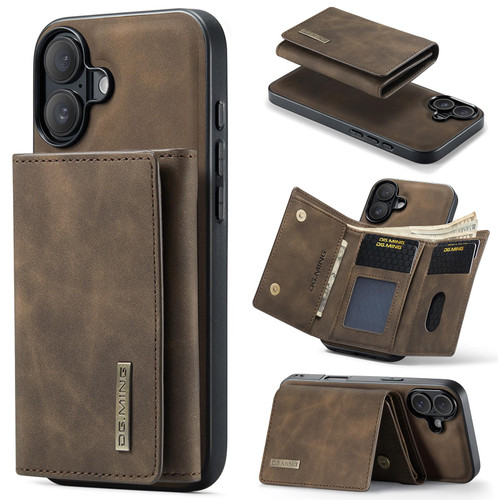 iPhone 17 DG.MING M1 Series 3-Fold Multi Card Wallet Leather Phone Case - Coffee iPhone 17 DG.MING M1 Series 3-Fold Multi Card Wallet Leather Phone Case - Coffee