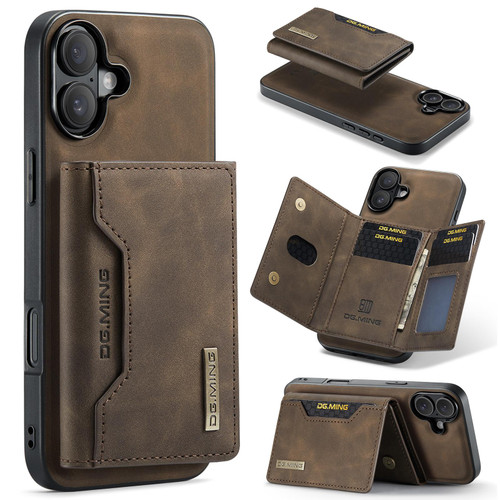 iPhone 17 DG.MING M2 Series 3-Fold Card Bag Wallet Leather Phone Case - Coffee iPhone 17 DG.MING M2 Series 3-Fold Card Bag Wallet Leather Phone Case - Coffee
