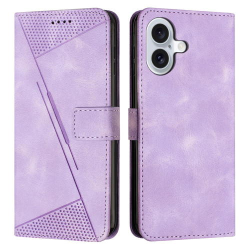 iPhone 17 Dream Triangle Leather Phone Case with Lanyard - Purple iPhone 17 Dream Triangle Leather Phone Case with Lanyard - Purple
