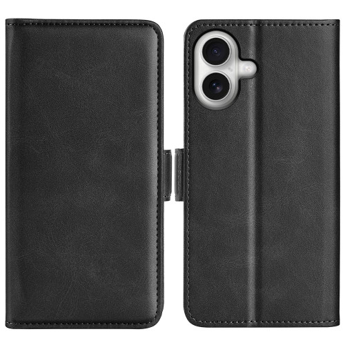 iPhone 17 Dual-side Magnetic Buckle Horizontal Flip Leather Phone Case - Black iPhone 17 Dual-side Magnetic Buckle Horizontal Flip Leather Phone Case - Black