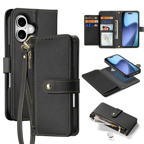 iPhone 17 DUX DUCIS Lawa Series 2 in 1 Wallet Zipper Detachable MagSafe Phone Case with Lanyard - Black iPhone 17 DUX DUCIS Lawa Series 2 in 1 Wallet Zipper Detachable MagSafe Phone Case with Lanyard - Black