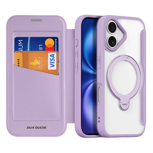 iPhone 17 DUX DUCIS Skin X Pro Series MagSafe Ring Holder Leather Phone Case - Purple