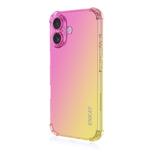 iPhone 17 ENKAY Hat-Prince Gradient Airbag TPU Phone Case - Pink Gold