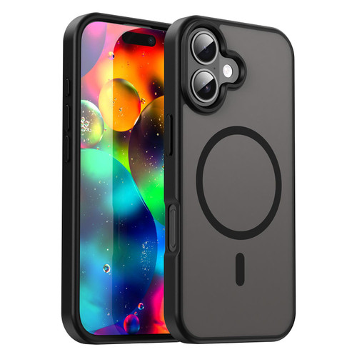 iPhone 17 Fanying Series PC Hybrid TPU Translucent Frosted MagSafe Phone Case - Translucent Black