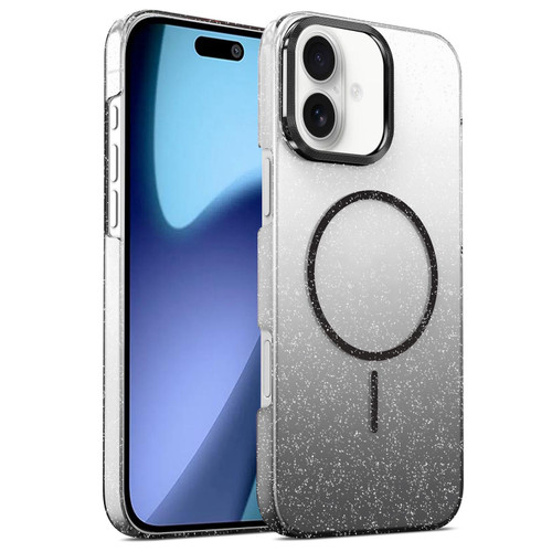 iPhone 17 Gold Diamond Glitter Gradient MagSafe Shockproof Phone Case - Black iPhone 17 Gold Diamond Glitter Gradient MagSafe Shockproof Phone Case - Black