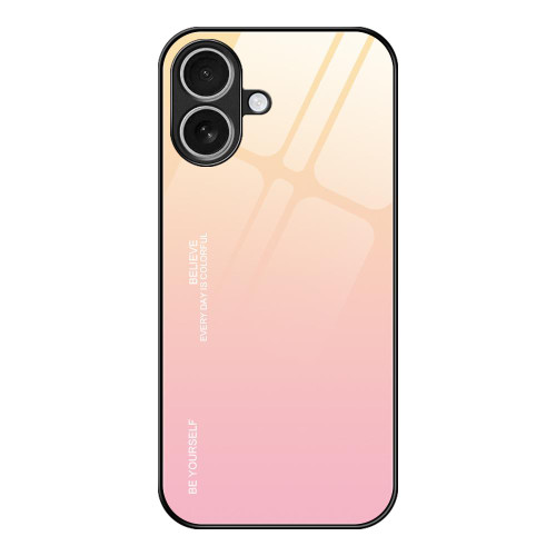 iPhone 17 Gradient Color Glass Phone Case - Yellow Pink iPhone 17 Gradient Color Glass Phone Case - Yellow Pink