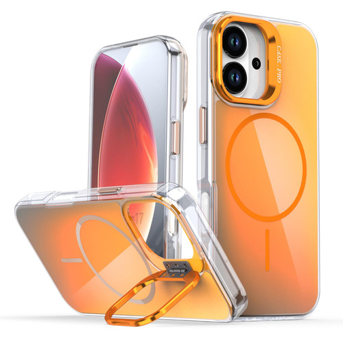 iPhone 17 Gradient Discolor Lens Kickstand Magsafe Phone Case - Orange iPhone 17 Gradient Discolor Lens Kickstand Magsafe Phone Case - Orange