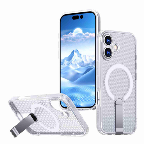 iPhone 17 kalebol Honeycomb Cooling MagSafe Holder Phone Case - Frosted Transparent iPhone 17 kalebol Honeycomb Cooling MagSafe Holder Phone Case - Frosted Transparent