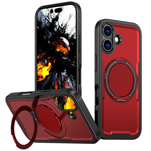 iPhone 17 kalebol Metal 360 Degree Rotation Holder MagSafe Phone Case - Red